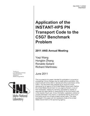 Application of the INSTANT-HPS PN Transport Code to the C5G7 Benchmark Problem