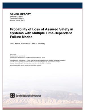 Probability of loss of assured safety in systems with multiple time-dependent failure modes.