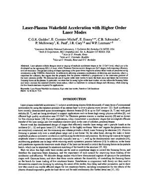Laser-PlasmaWakefield Acceleration with Higher Order Laser Modes