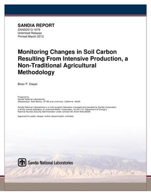 Monitoring changes in soil carbon resulting from intensive production, a non-traditional agricultural methodology.