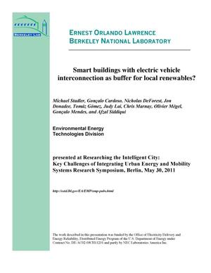 Smart buildings with electric vehicle interconnection as buffer for local renewables?