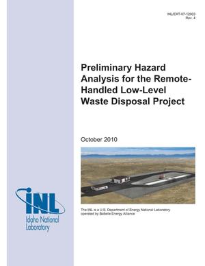Preliminary Hazard Analysis for the Remote-Handled Low-Level Waste Disposal Project