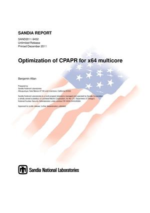 Optimization of CPAPR for x64 multicore.