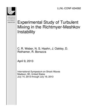 Experimental Study of Turbulent Mixing in the Richtmyer-Meshkov Instability