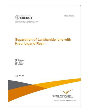Separation of Lanthanide Ions with Kläui Ligand Resin