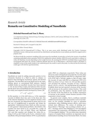 Remarks on ConstitutiveModeling of Nanofluids