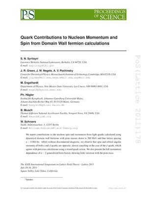 Quark Contributions to Nucleon Momentum and Spin from Domain Wall fermion calculations