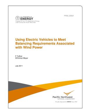 Using Electric Vehicles to Meet Balancing Requirements Associated with Wind Power