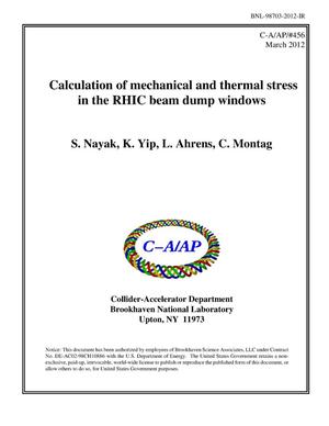 Calculation of mechanical and thermal stress in the RHIC beam dump windows