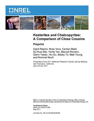 Kesterites and Chalcopyrites: A Comparison of Close Cousins; Preprint