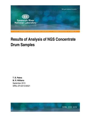 RESULTS OF ANALYSIS OF NGS CONCENTRATE DRUM SAMPLES [Next Generation Solvent]