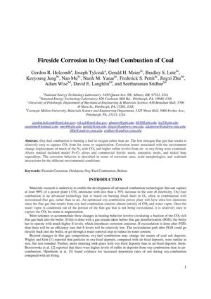 Fireside Corrosion in Oxy-fuel Combustion of Coal