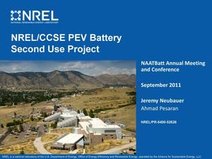 NREL/CCSE PEV Battery Second Use Project