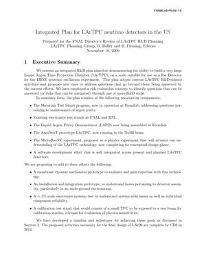 Integrated plan for LArTPC neutrino detectors in the US