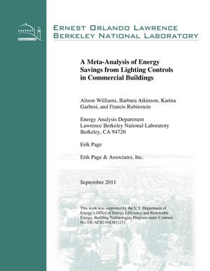 A Meta-Analysis of Energy Savings from Lighting Controls in Commercial Buildings
