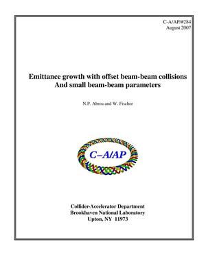 Emittance growth with offset beam-beam collisions and small beam-beam parameters
