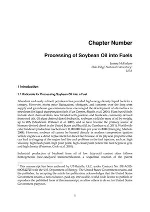 Processing of Soybean Oil into Fuels