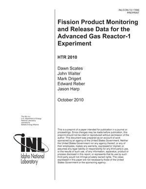 Fission Product Monitoring and Release Data for the Advanced Gas Reactor -1 Experiment