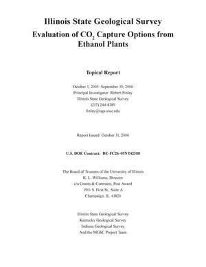 Illinois State Geological Survey Evaluation of CO2 Capture Options from Ethanol Plants