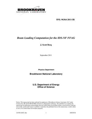 Beam Loading Computation for the IDS-NF FFAG