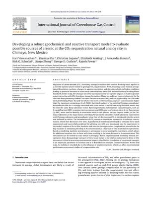 Developing a robust geochemical and reactive transport model to evaluate possible sources of arsenic at the CO2 sequestration natural analog site in Chimayo, New Mexico
