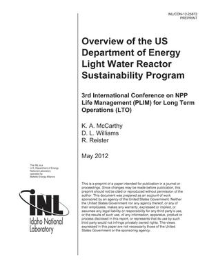 Overview of the US Department of Energy Light Water Reactor Sustainability Program