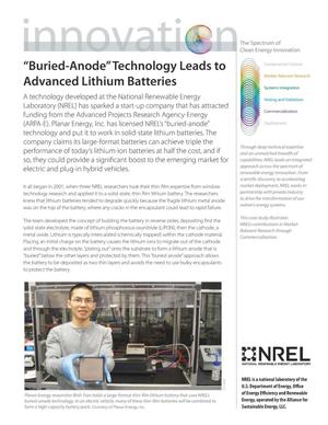 "Buried-Anode" Technology Leads to Advanced Lithium Batteries (Fact Sheet)