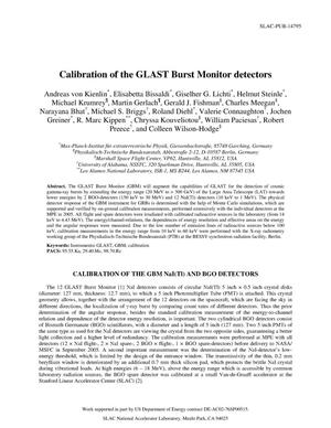 Calibration of the GLAST Burst Monitor Detectors