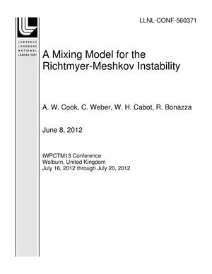 A Mixing Model for the Richtmyer-Meshkov Instability