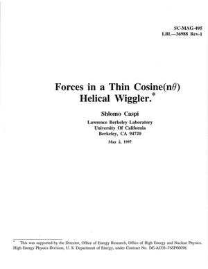 Forces in a Thin Cosine (nTheta) Helical Wiggler