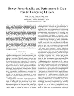 Energy Proportionality and Performance in Data Parallel Computing Clusters