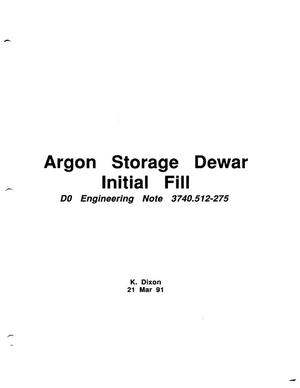 Argon Storage Dewar Initial Fill