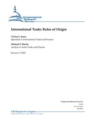 International Trade: Rules of Origin