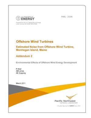 Offshore Wind Turbines Estimated Noise from Offshore Wind Turbine, Monhegan Island, Maine Addendum 2