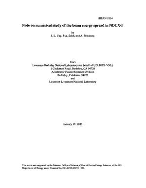 Note on numerical study of the beam energy spread in NDCX-I
