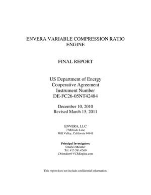 Envera Variable Compression Ratio Engine
