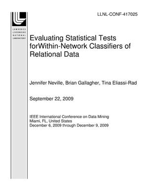Evaluating Statistical Tests forWithin-Network Classifiers of Relational Data