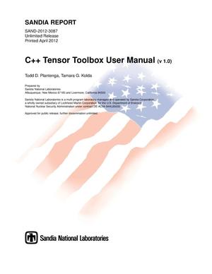 C%2B%2B tensor toolbox user manual.
