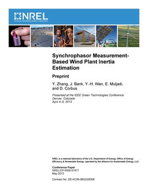 Synchrophasor Measurement-Based Wind Plant Inertia Estimation: Preprint