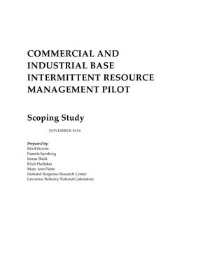 Commercial and Industrial Base Intermittent Resource Management Pilot