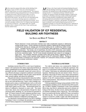 Field Validation of ICF Residential Building Air-Tightness