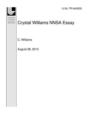 Crystal Williams NNSA Essay