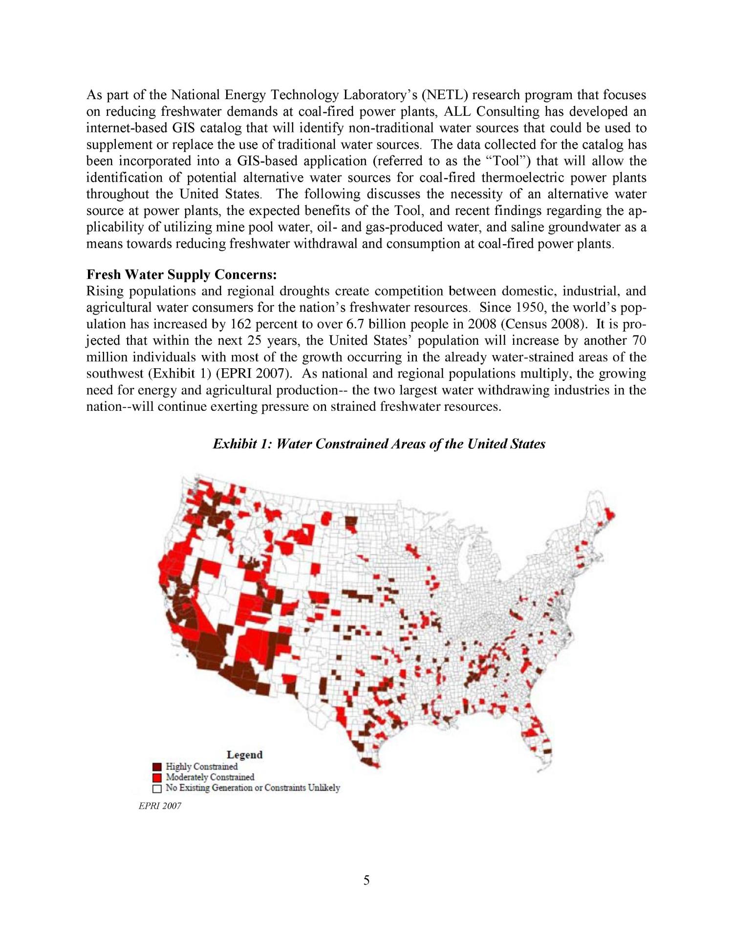 Internet Based, GIS Catalog of Non-Traditional Sources of Cooling Water for Use at America's Coal-Fired Power Plants
                                                
                                                    [Sequence #]: 8 of 28
                                                