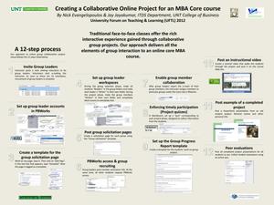Primary view of object titled 'Creating a Collaborative Online Project for an MBA Core course'.