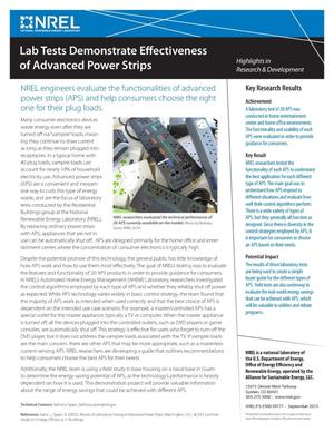 Lab Tests Demonstrate Effectiveness of Advanced Power Strips (Fact Sheet)