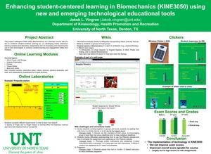 Primary view of object titled 'Enhancing student-centered learning in Biomechanics (KINE3050) using new and emerging technological educational tools'.
