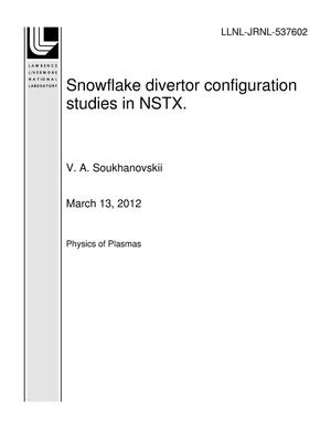 Snowflake divertor configuration studies in NSTX.