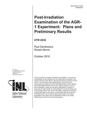 Post-irradiation Examination of the AGR-1 Experiment: Plans and Preliminary Results