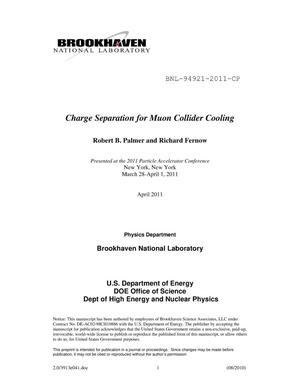 Charge Separation for Muon Collider Cooling