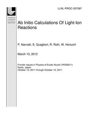 Ab Initio Calculations Of Light-Ion Reactions